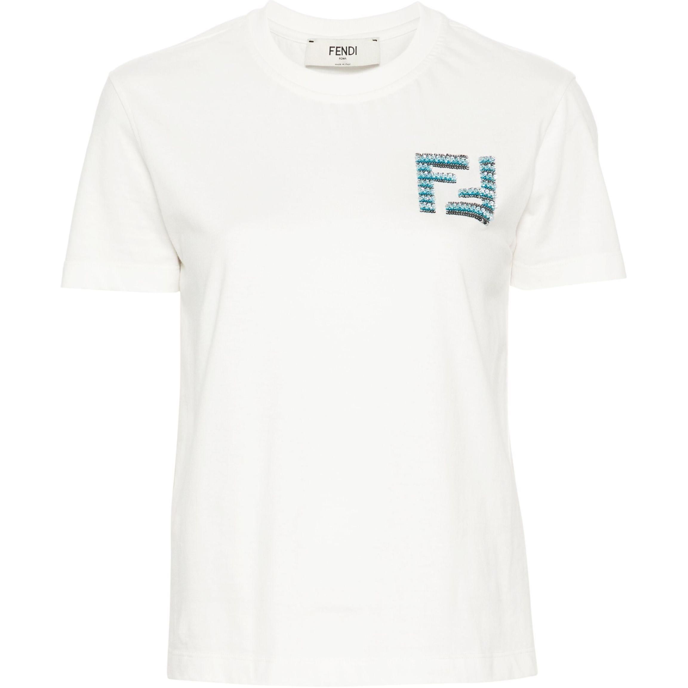 Kaos Pendek FENDI dengan Motif Gambar/Cetak, Cocok untuk Pria dan WanitaF-20