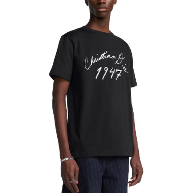 Kaos Pendek DIOR dengan Motif Gambar/Cetak, Cocok untuk Pria dan Wanita  -D-04