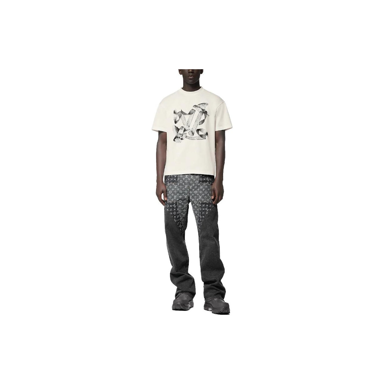 LV Kaos Logo Seri Huruf, Unisex, COD '-L-06