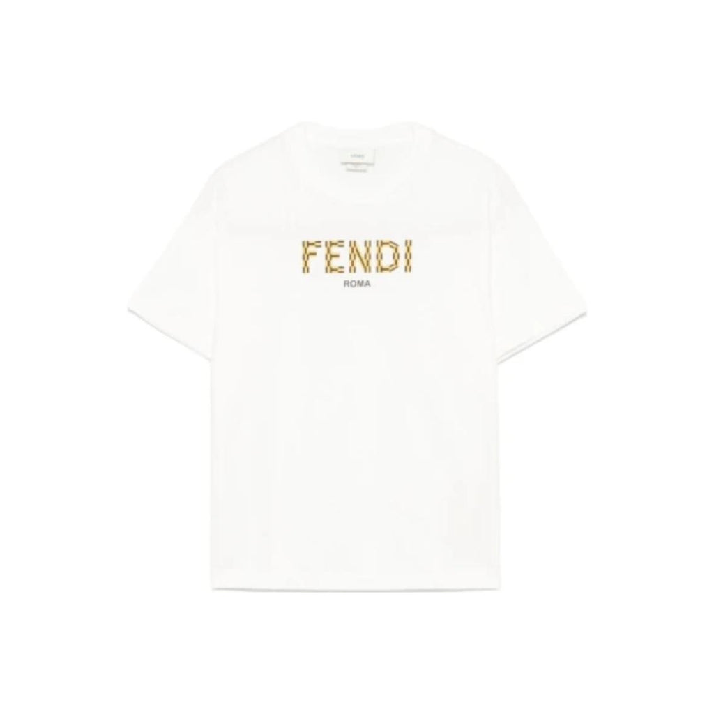 Kaos Pendek FENDI dengan Motif Gambar/Cetak, Cocok untuk Pria dan WanitaF-33