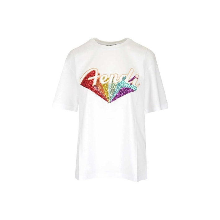 Kaos Pendek FENDI dengan Motif Gambar/Cetak, Cocok untuk Pria dan WanitaF-31