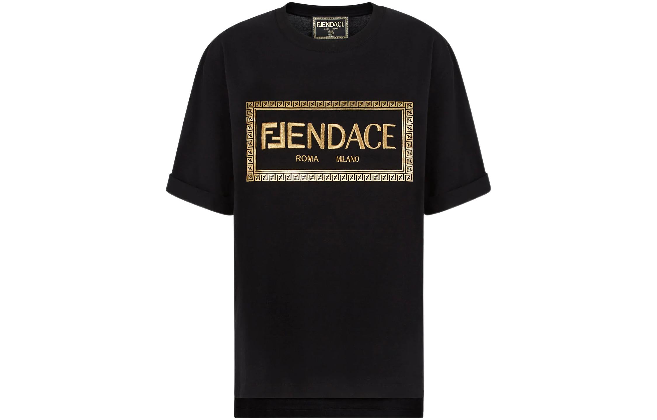 Kaos Pendek FENDI dengan Motif Gambar/Cetak, Cocok untuk Pria dan WanitaF-17
