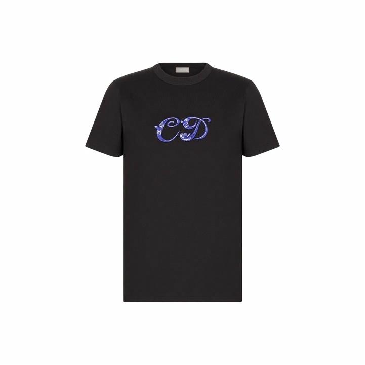 Kaos Pendek DIOR dengan Motif Gambar/Cetak, Cocok untuk Pria dan Wanita  -D-16