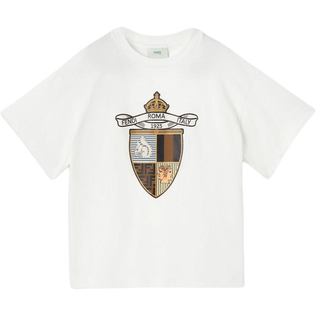 Kaos Pendek FENDI dengan Motif Gambar/Cetak, Cocok untuk Pria dan WanitaF-45