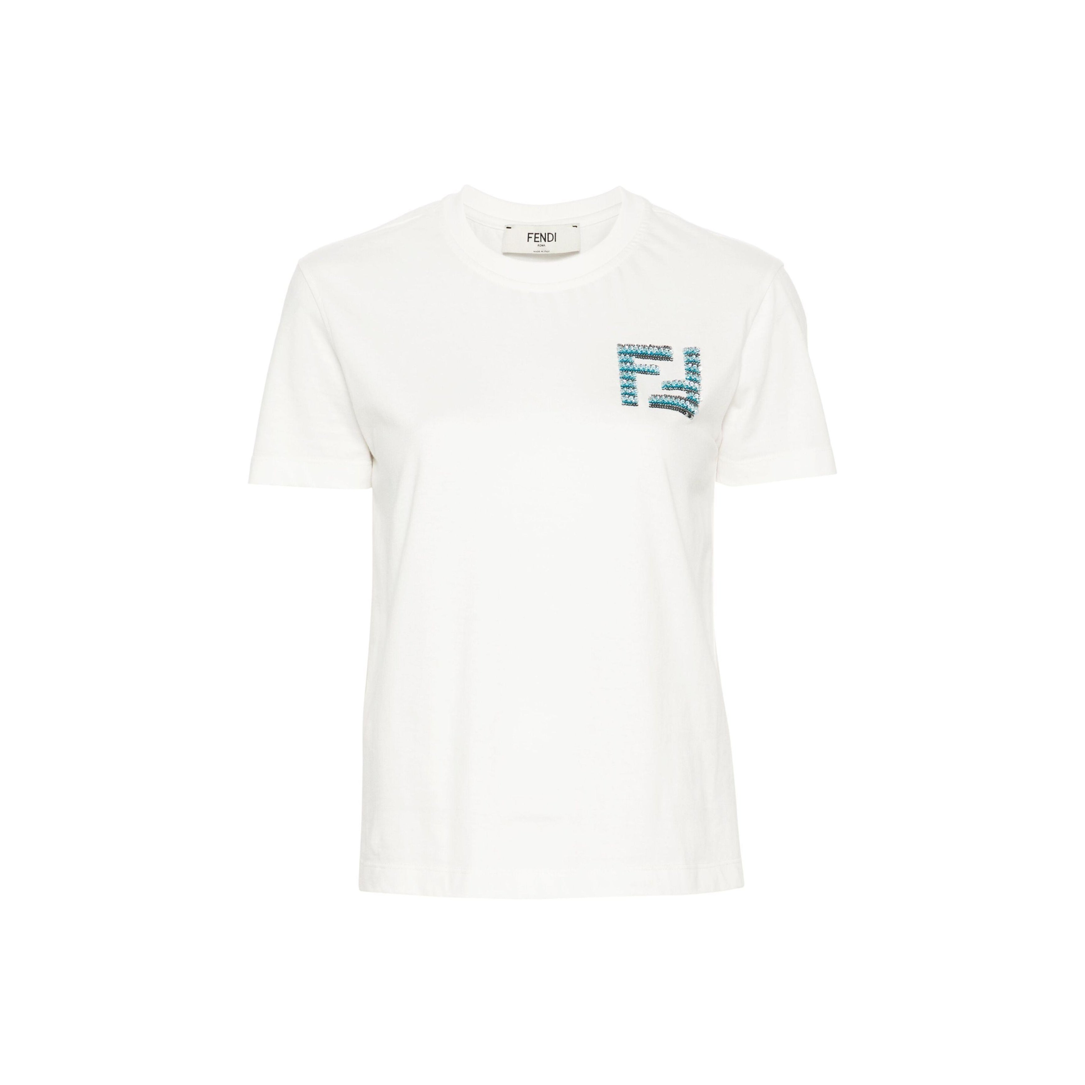 Kaos Pendek FENDI dengan Motif Gambar/Cetak, Cocok untuk Pria dan WanitaF-20
