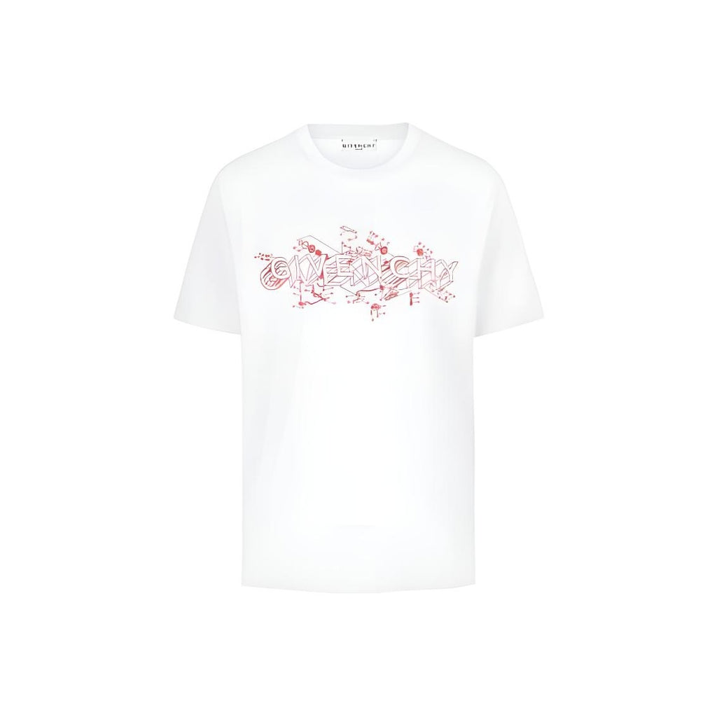 Kaos Givenchy Bermotif, Unisex -J-09