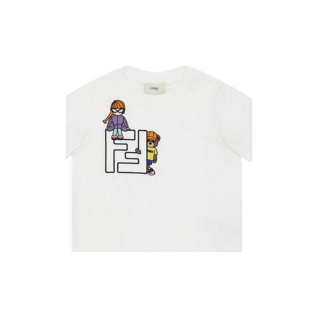 Kaos Pendek FENDI dengan Motif Gambar/Cetak, Cocok untuk Pria dan WanitaF-32
