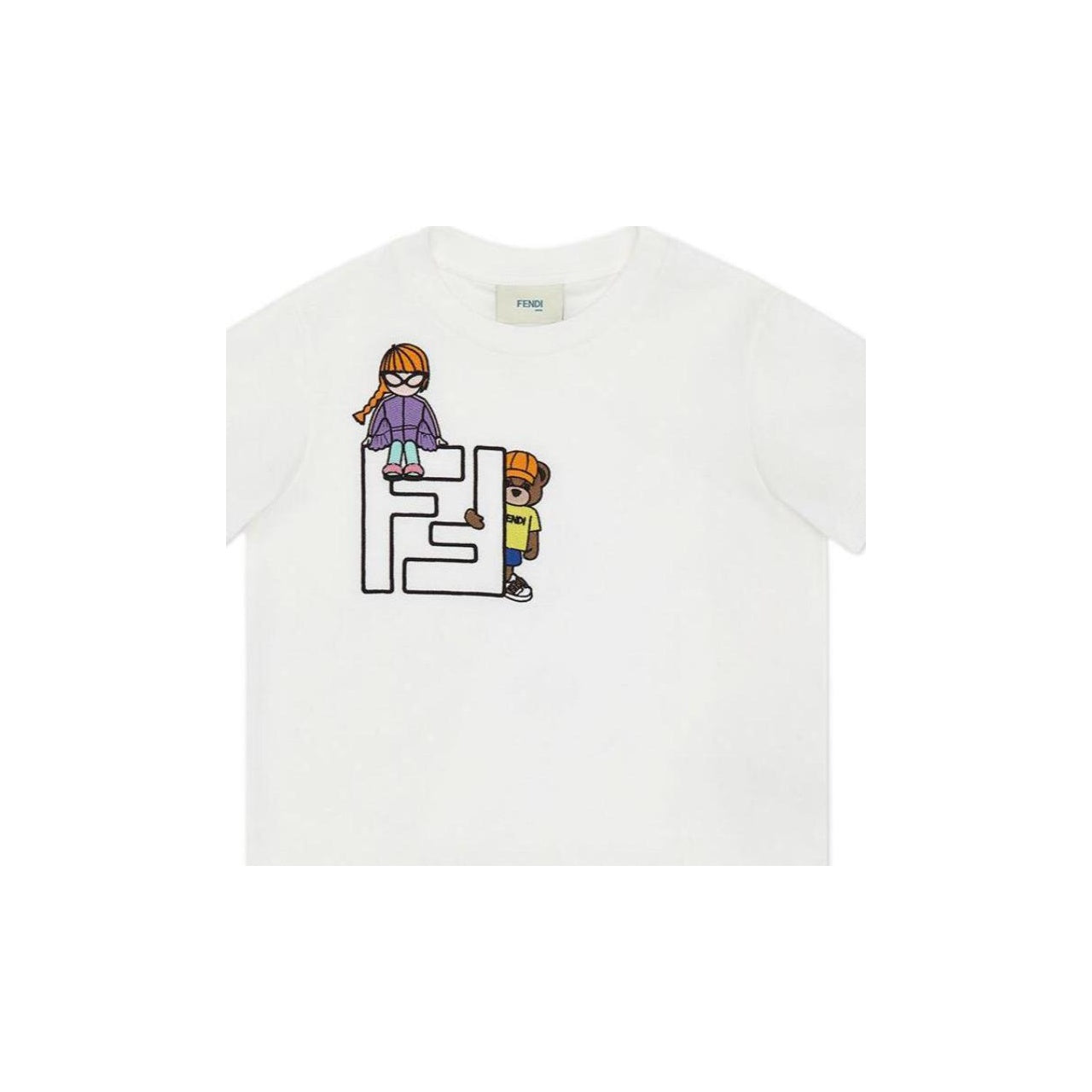 Kaos Pendek FENDI dengan Motif Gambar/Cetak, Cocok untuk Pria dan WanitaF-32